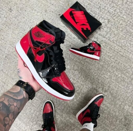 First Copy Nike Air Jordan 1 Retro Patent Bred - 3