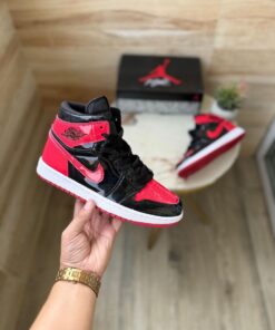 First Copy Nike Air Jordan 1 Retro Patent Bred - 4