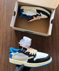 First Copy Nike Air Jordan Cut Low Travis Scott UA Quality with BRAND BOX (Blue)