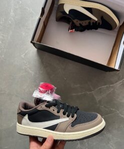 First Copy Nike Air Jordan Cut Low Travis Scott UA Quality with BRAND BOX (Brown)
