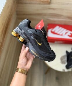 nike-shox-2025-tripple-black-gold-supreme-first-copy