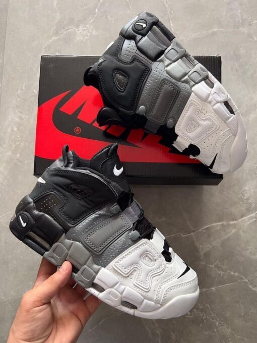 Nike Air Uptempo First Copy (Black Grey White) - 2