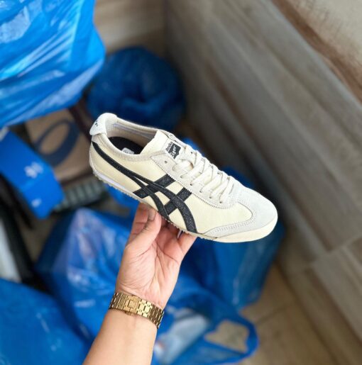 First Copy Onitsuka Tiger Leather Trainers (White Black) - 2