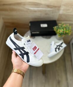 First Copy Onitsuka Tiger Leather Trainers (White Black) - 3