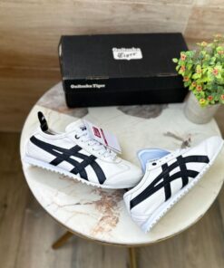 First Copy Onitsuka Tiger Leather Trainers (White Black) - 4