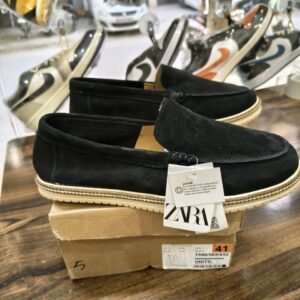 zara-casual-leather-loafers-black-first-copy